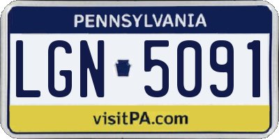 PA license plate LGN5091