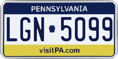 PA license plate LGN5099