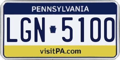 PA license plate LGN5100