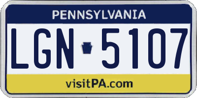 PA license plate LGN5107