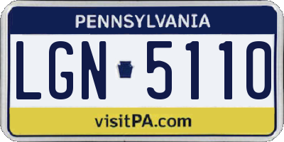 PA license plate LGN5110