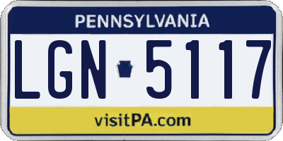 PA license plate LGN5117
