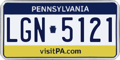 PA license plate LGN5121