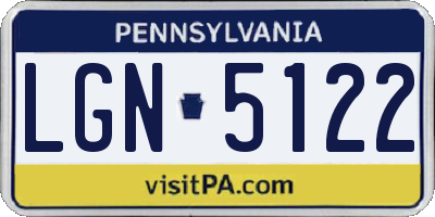 PA license plate LGN5122