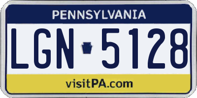 PA license plate LGN5128