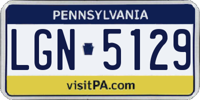 PA license plate LGN5129