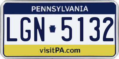 PA license plate LGN5132