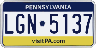 PA license plate LGN5137