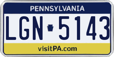 PA license plate LGN5143