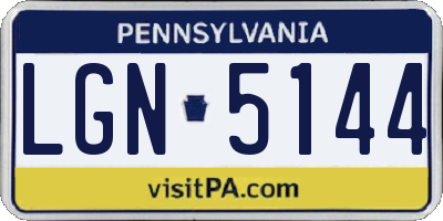 PA license plate LGN5144