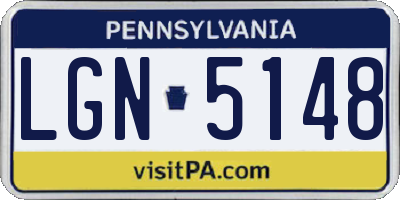 PA license plate LGN5148
