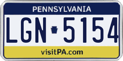PA license plate LGN5154