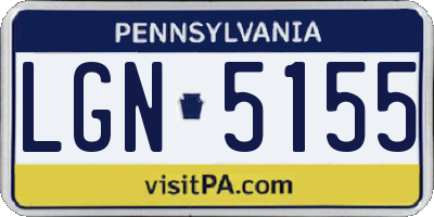 PA license plate LGN5155