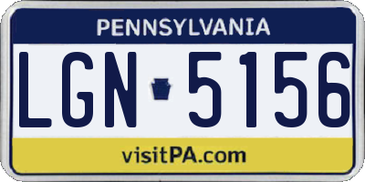 PA license plate LGN5156