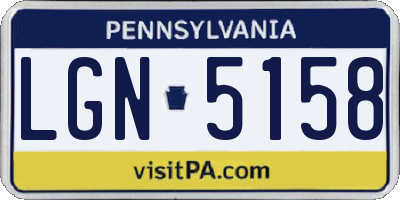 PA license plate LGN5158