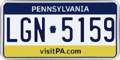 PA license plate LGN5159