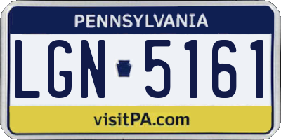 PA license plate LGN5161