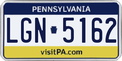 PA license plate LGN5162