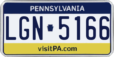 PA license plate LGN5166