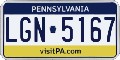 PA license plate LGN5167