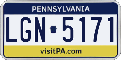 PA license plate LGN5171