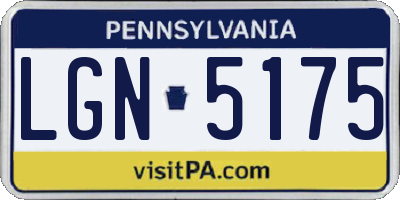 PA license plate LGN5175