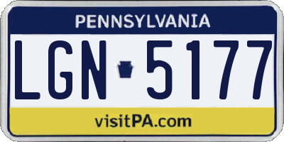 PA license plate LGN5177