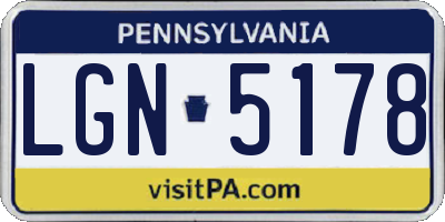 PA license plate LGN5178