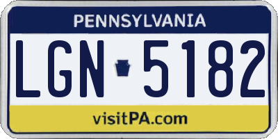 PA license plate LGN5182