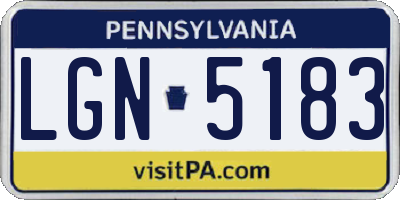 PA license plate LGN5183