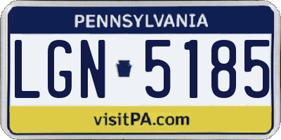 PA license plate LGN5185