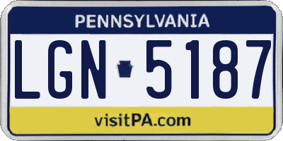 PA license plate LGN5187