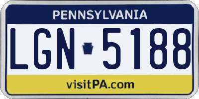 PA license plate LGN5188