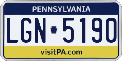 PA license plate LGN5190