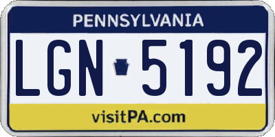 PA license plate LGN5192