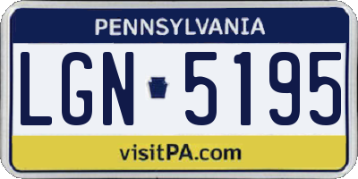 PA license plate LGN5195