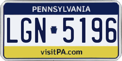 PA license plate LGN5196