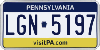 PA license plate LGN5197