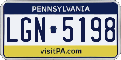 PA license plate LGN5198