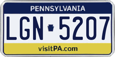PA license plate LGN5207