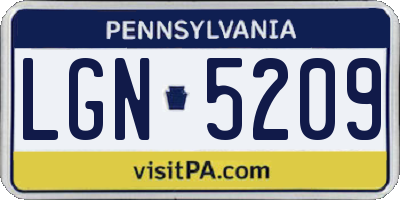 PA license plate LGN5209