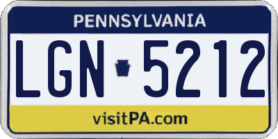 PA license plate LGN5212