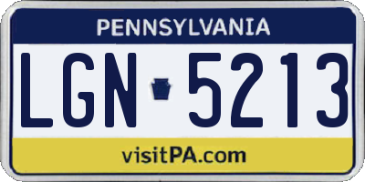 PA license plate LGN5213