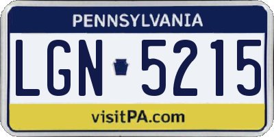 PA license plate LGN5215