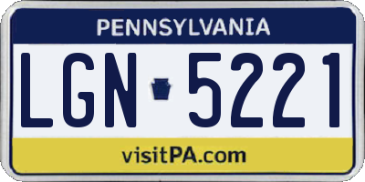 PA license plate LGN5221