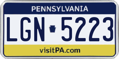 PA license plate LGN5223