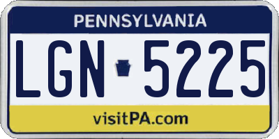 PA license plate LGN5225
