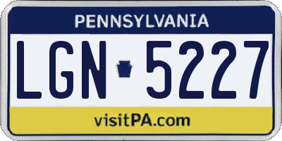 PA license plate LGN5227