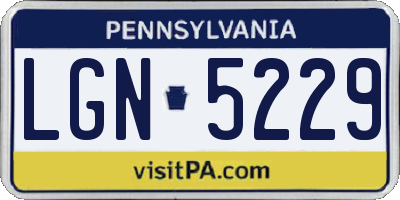 PA license plate LGN5229