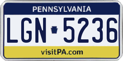 PA license plate LGN5236